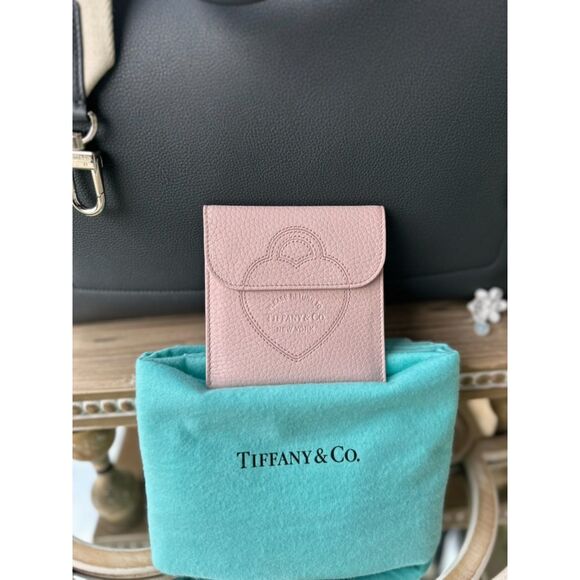 Tiffany & Co.Crystal Pink Taurillon Leather Pouch Clutch Purse Card Holder - Picture 1 of 5